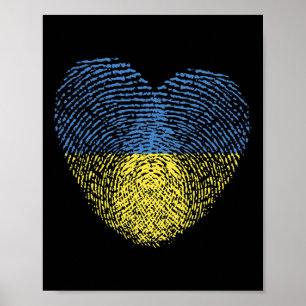 Affiche Drapeau ukrainien Cœur ukrainien ADN