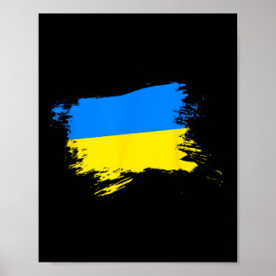 Affiche Drapeau ukrainien de soutien Fierté ukrainienne Cœ