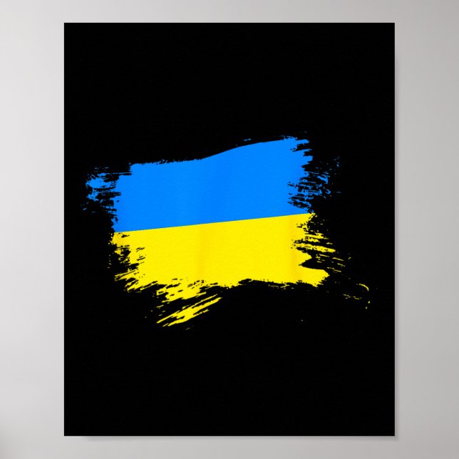 Affiche Drapeau ukrainien de soutien Fierté ukrainienne Cœ (Devant)