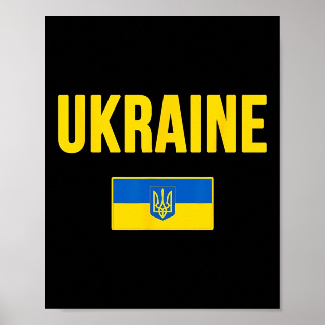 Affiche Drapeau ukrainien d'Ukraine 3  (Devant)