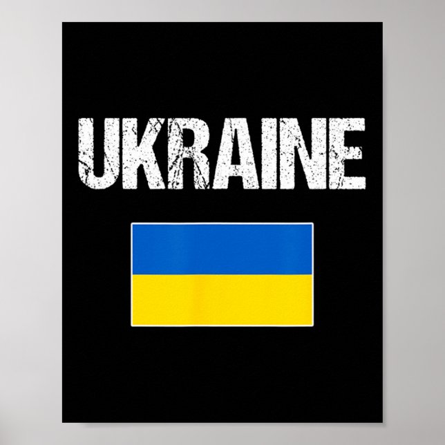 Affiche Drapeau ukrainien d'Ukraine pour hommes femmes jeu (Devant)