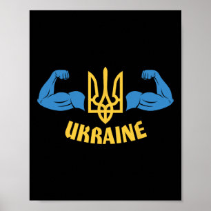 Affiche Drapeau ukrainien Hommes ukrainiens Citation ukrai