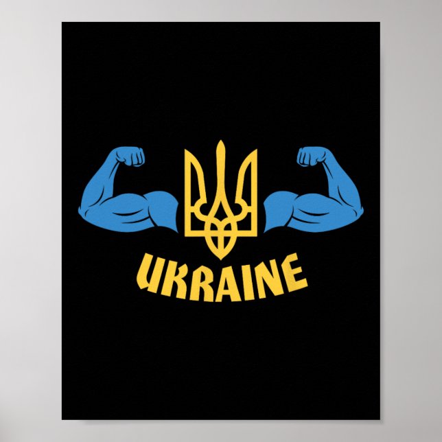 Affiche Drapeau ukrainien Hommes ukrainiens Citation ukrai (Devant)