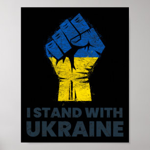 Affiche Drapeau ukrainien - Je suis avec le drapeau de l'U
