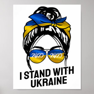 Affiche Drapeau ukrainien Je suis avec l'Ukraine 2025 Chem