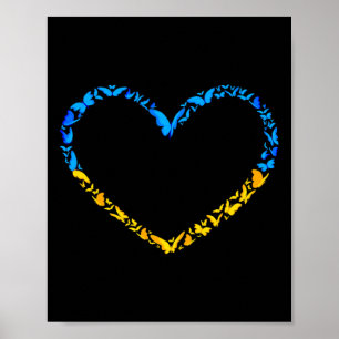 Affiche Drapeau ukrainien Paix Drapeau ukrainien Papillon 