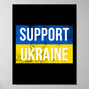 Affiche Drapeau ukrainien patriotique de soutien à l'Ukrai