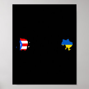Affiche Drapeau ukrainien Porto Rico - Ukraine Porto-Ricai