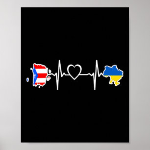 Affiche Drapeau ukrainien Porto Rico - Ukraine Porto-Ricai
