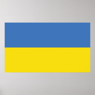 Affiche Drapeau ukrainien Slava Ukraini С л а в а р У к  d