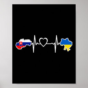 Affiche Drapeau ukrainien slovaque - Ukraine Slovaquie Bat
