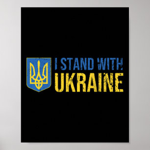 Affiche Drapeau ukrainien Soutien à l'Ukraine Je suis avec