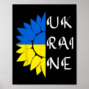 Affiche Drapeau ukrainien tournesol ukrainien Je suis avec