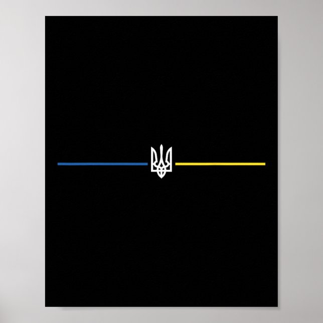 Affiche Drapeau ukrainien Tryzub militaire ukrainien  (Devant)