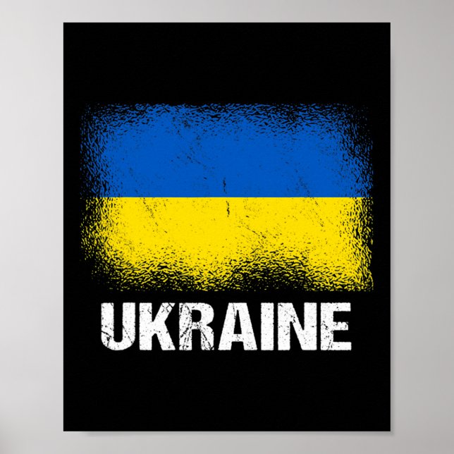 Affiche Drapeau ukrainien Ukraine  (Devant)