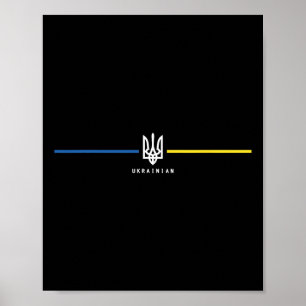 Affiche Drapeau ukrainien Ukraine Zelensky Tryzub Em milit