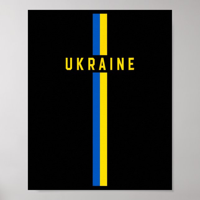 Affiche Drapeau ukrainien vertical avec le texte « ukraine (Devant)
