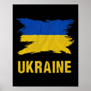 Affiche Drapeau ukrainien vintage drapeau d'Ukraine 3