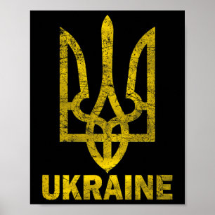 Affiche Drapeau ukrainien vintage drapeau Ukraine 1