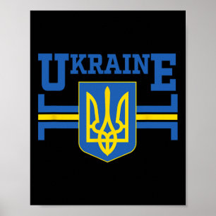 Affiche Drapeau ukrainien Vintage Héritage 5