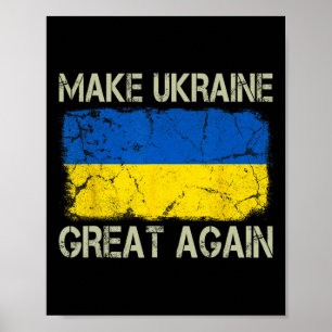 Affiche Drapeau ukrainien vintage rendrez l'Ukraine de nou