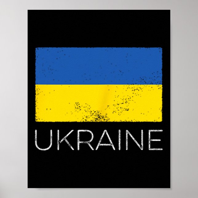 Affiche Drapeau ukrainien vintage Ukraine Mini Drapeau ukr (Devant)