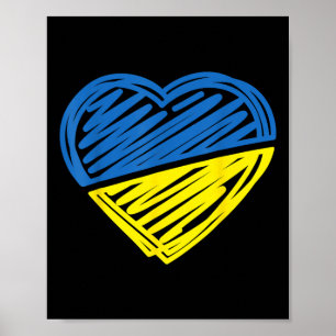 Affiche Drapeau ukrainien vintage ukrainien fierté drapeau