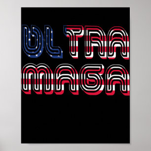 Affiche Drapeau ultra maga Drapeau américain États-Unis