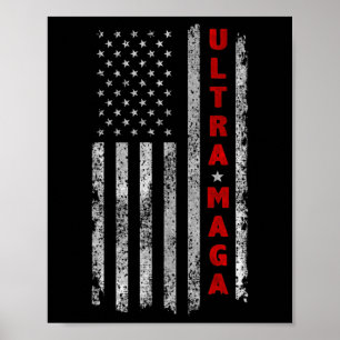 Affiche Drapeau Ultra MAGA Vintage American Ultra MAGA