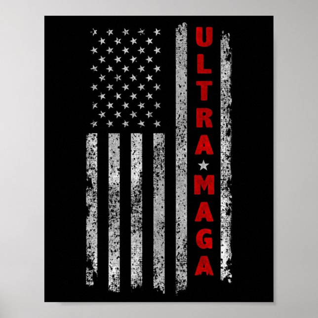 Affiche Drapeau Ultra MAGA Vintage American Ultra MAGA (Devant)
