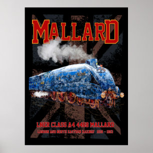 Affiche Drapeau Union Jack de la locomotive Mallard Classe