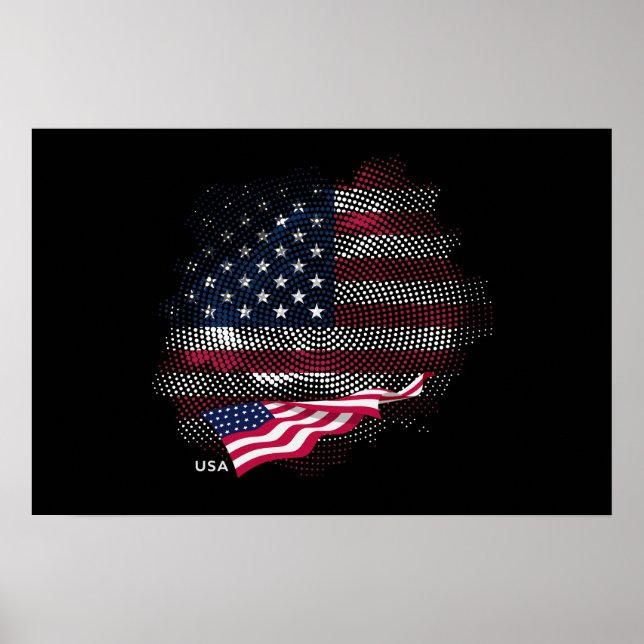 Affiche Drapeau USA (Devant)