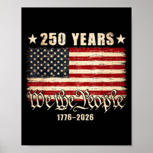 Affiche Drapeau USA 250e anniversaire 1776 2026 4 juillet