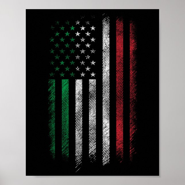 Affiche Drapeau Usa 4 Juillet Patriotique Américain Italie (Devant)