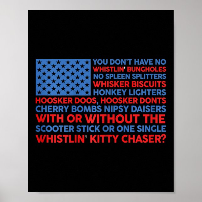 Affiche Drapeau Usa 4 juillet Vous n'avez pas de sifflemen (Devant)