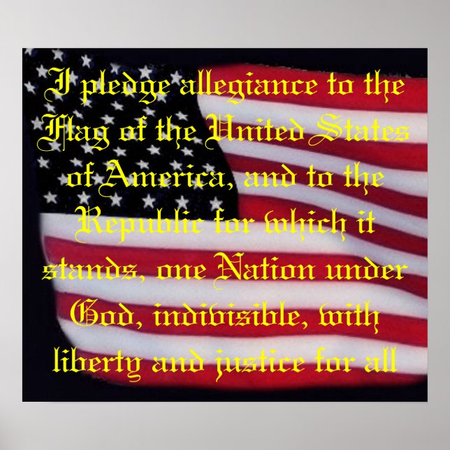 Affiche Drapeau USA avec imprimé de couverture de gage (Devant)