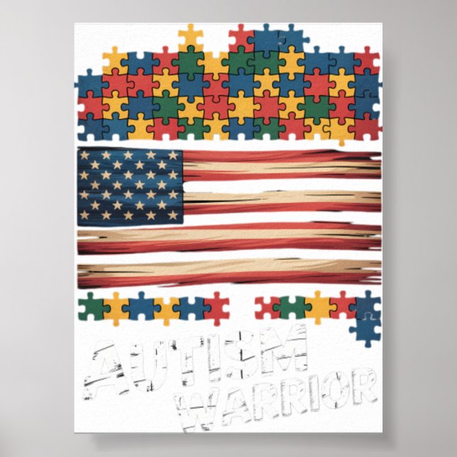 Affiche Drapeau USA de soutien et de sensibilisation au gu (Devant)