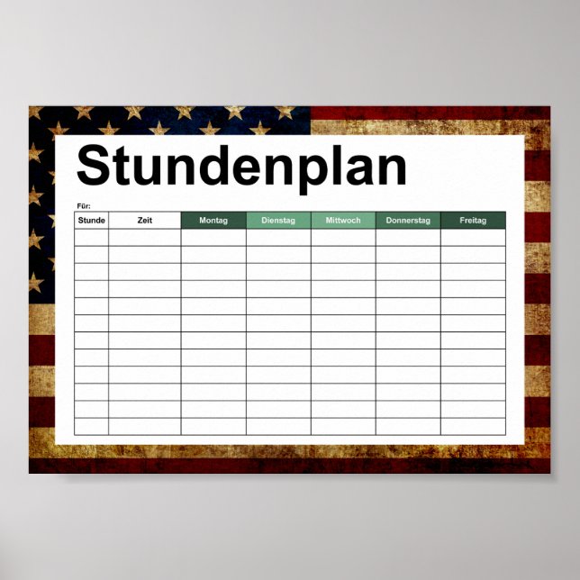 Affiche Drapeau USA / Grunge (Devant)