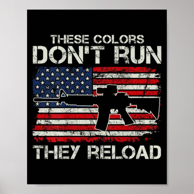Affiche Drapeau Usa Les Couleurs Ne Coulent Pas Elles Rech (Devant)