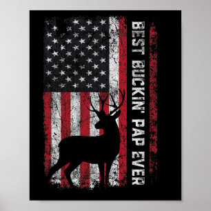 Affiche Drapeau Usa Meilleur Buckin' Pap Jamais Deer Chass