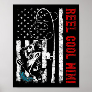 Affiche Drapeau Usa Mimi pêche pêcheur pêcheur à la pêche