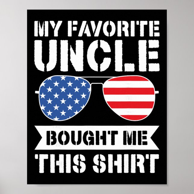 Affiche Drapeau Usa Mon Oncle Préféré M'a Acheté Ce Tee-Sh (Devant)