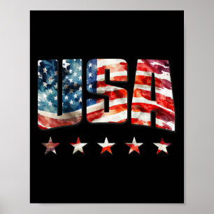 Affiche Drapeau Usa Patriotique 4 Juillet Drapeau Américai