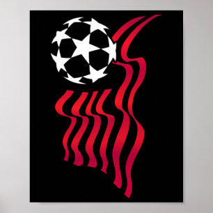 Affiche Drapeau Usa Patriotique Amoureux De Football Pour