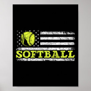 Affiche Drapeau Usa Patriotique Joueur De Sport Américain