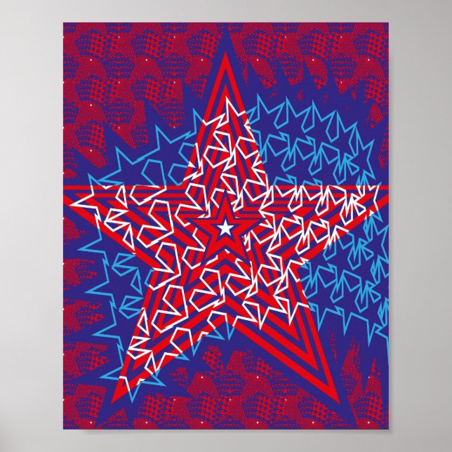 AFFICHE DRAPEAU USA STARS PAR MASANSER PIXELAT (Devant)