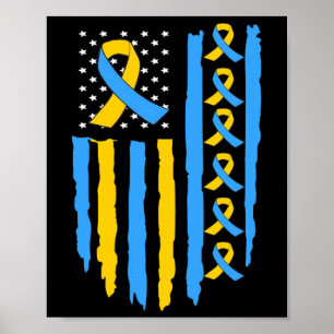 Affiche Drapeau Usa Syndrome de Down Sensibilisation Papa