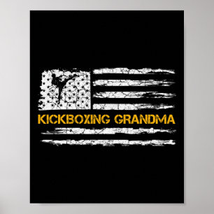 Affiche Drapeau Usa Vintage Combattant De Mma Kickboxing G