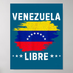 Affiche Drapeau Vénézuela Libre 2026 Vénézuela Vintage 