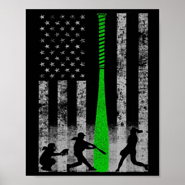 Affiche Drapeau vert Softll Fastpitch - Joueur Softll sur  (Devant)